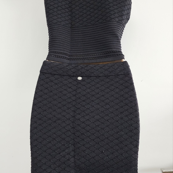 Guess Bandage Crop Top with Matching Skirt | Black | Large - Picture 4 of 9